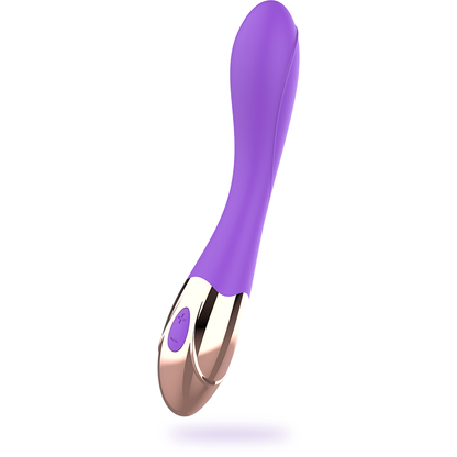 Vibratore ricaricabile Sunny in silicone di WOMANVIBE, design elegante e superficie liscia, ideale per il piacere personale.