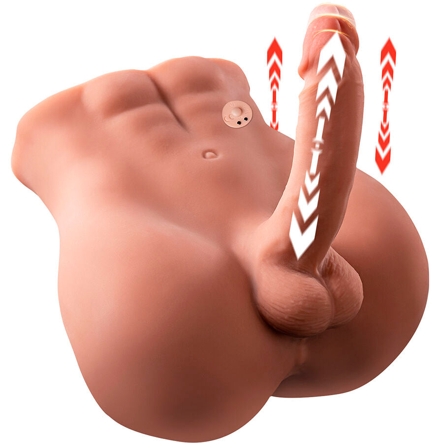 Dildo realistico XISE Bertlett con anello anale, 18 cm, in posizione frontale, design dettagliato e stimolante.