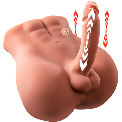 Dildo realistico XISE Bertlett con anello anale, 18 cm, in posizione frontale, design dettagliato e stimolante.