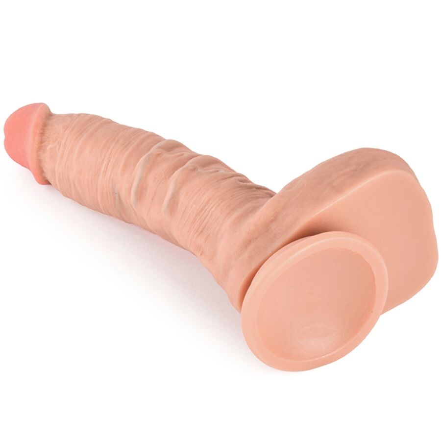 Dildo realistico doppia densità XISE Claude, lunghezza 16,5 cm, dettagli realistici e texture morbida per uso intimo.