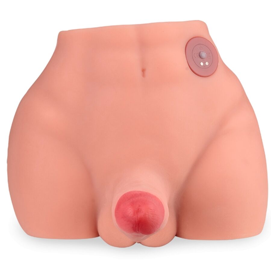 Masturbatore realistico XISE Frederico, dildo di 15 cm con posizione frontale e spinta, dettagli realistici e texture aderente.