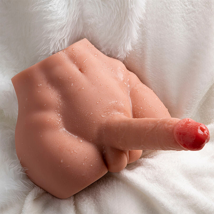 Dildo realistico XISE Peel, masturbatore con spinta, 17,5 cm, in silicone, per uso frontale, dettagli realistici e design ergonomico.