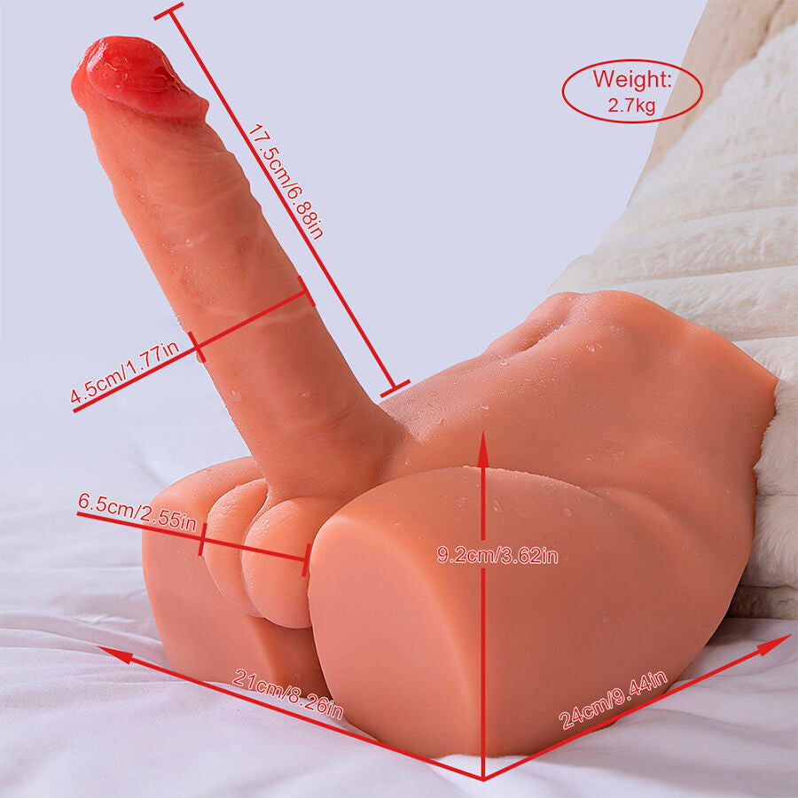 Dildo realistico XISE Peel da 17,5 cm, masturbatore con posizione frontale e spinta, design dettagliato e naturale.