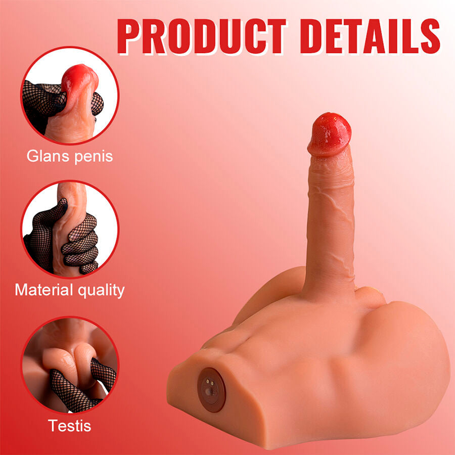 Dildo reale XISE Peel, masturbatore con posizione frontale e spinta, lungo 17,5 cm, design realistico e dettagliato.