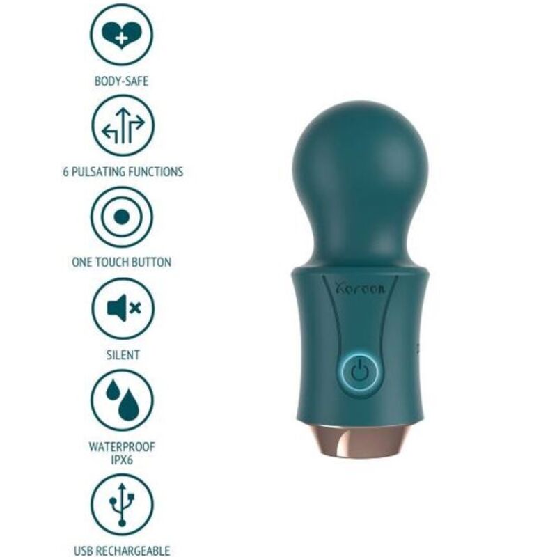 Bacchetta del viaggiatore verde XOCOON, accessorio da viaggio portatile e resistente, in primo piano su sfondo neutro.