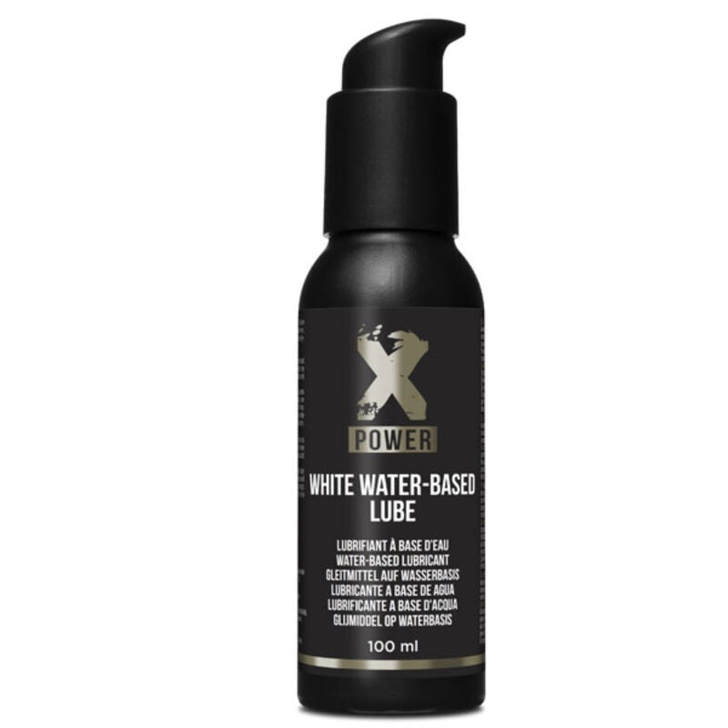 Lubrificante a base acqua bianco XPOWER da 100 ml, bottiglia con etichetta bianca, per uso personale o industriale