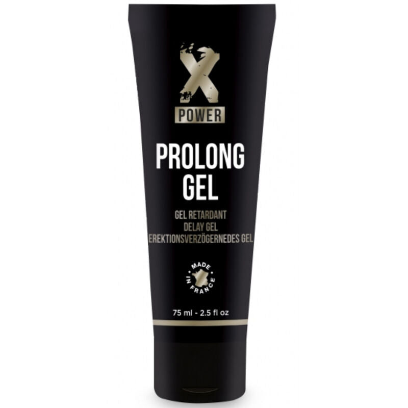 Gel XPOWER Prolungare da 75 ml, confezione con tubo di gel trasparente e etichetta con logo del marchio.