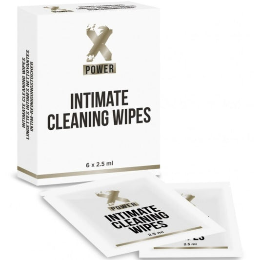Salviette pulizia intima XPOWER, confezione da 6 unità, morbide e delicate per l'igiene intima femminile.
